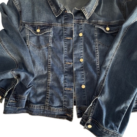 Anne Klein Classic Indigo Jean Jacket Size XL - Picture 3 of 5